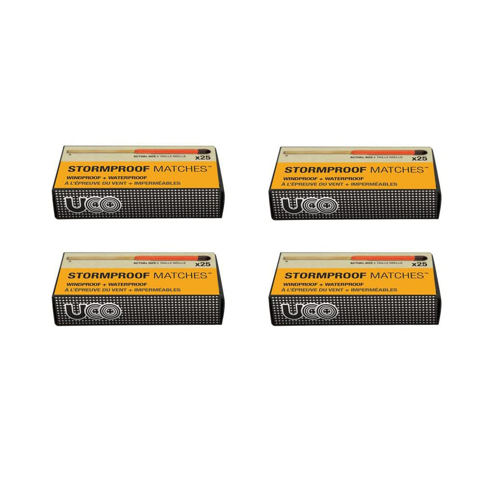 UCO Stormproof Matches box front showing rugged packaging for reliable fires in any weather