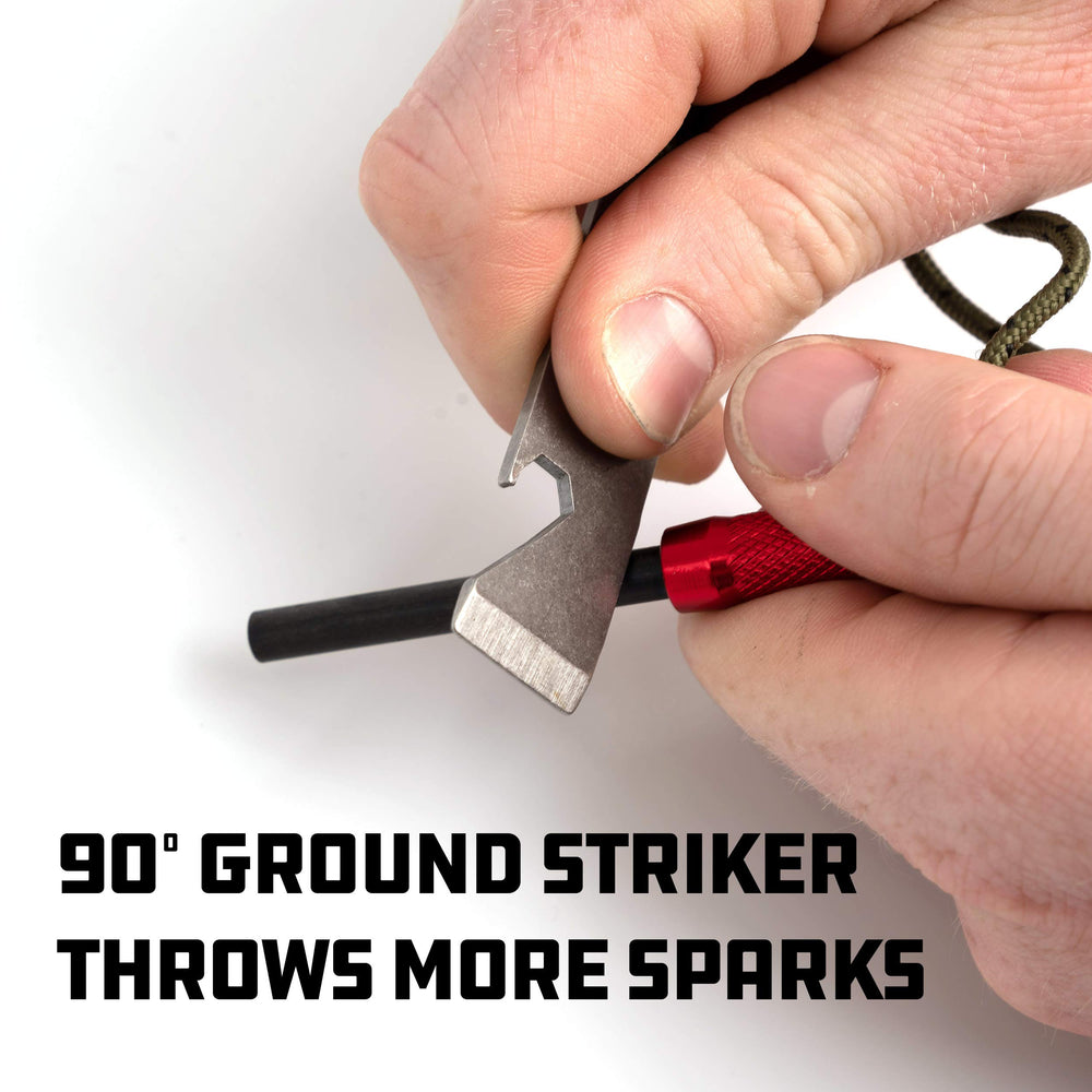 UCO fire striker delivers up to 3,000 strikes and 5,400°F sparks.