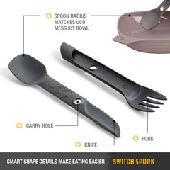 UCO Switch Spork ergonomic handle provides comfortable grip while eating
