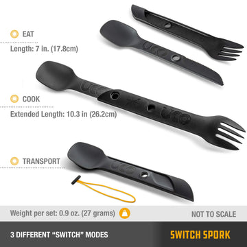 UCO Switch Spork weight-saving holes reduce pack load