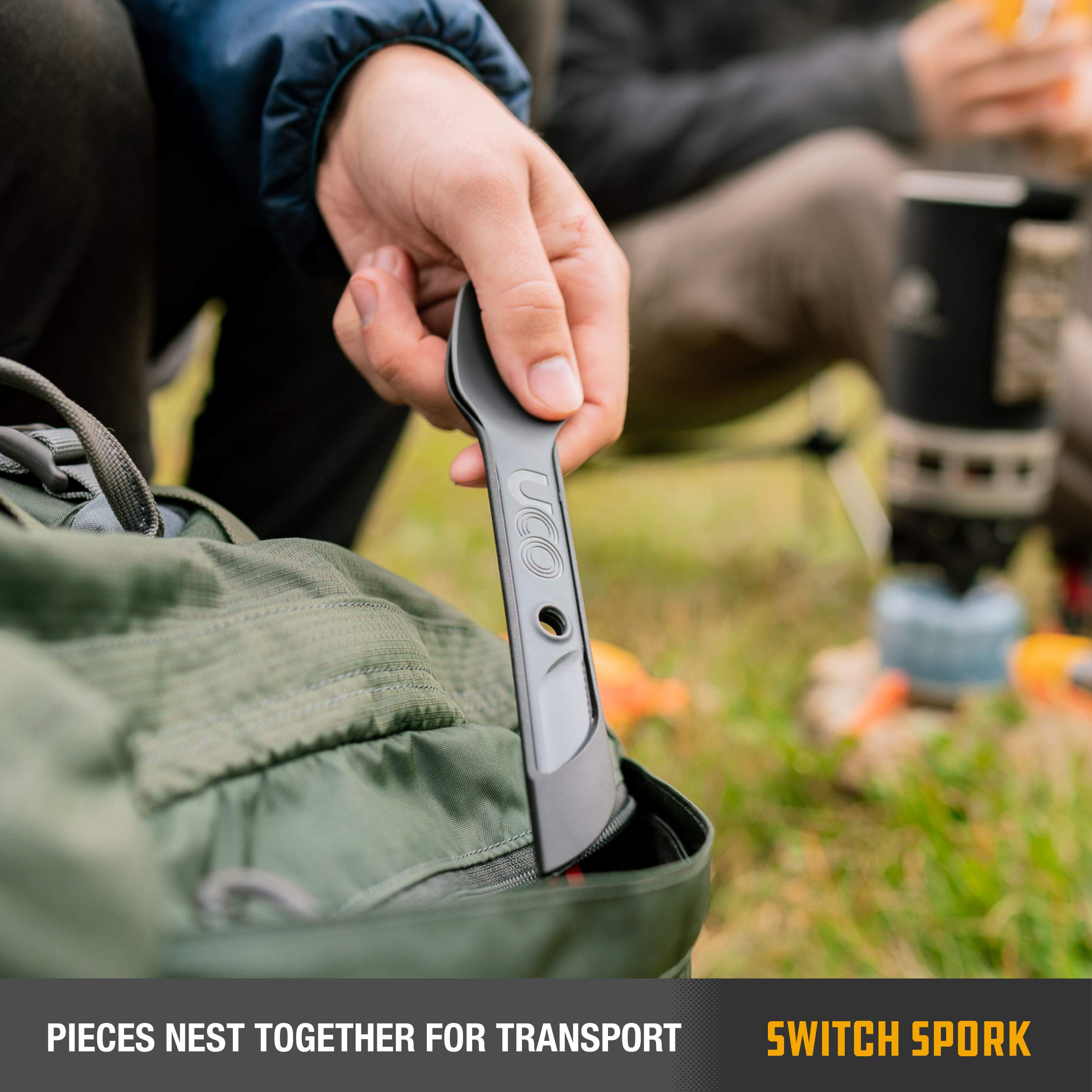 UCO Switch Spork lightweight at 0.96 ounces for ultralight trips.