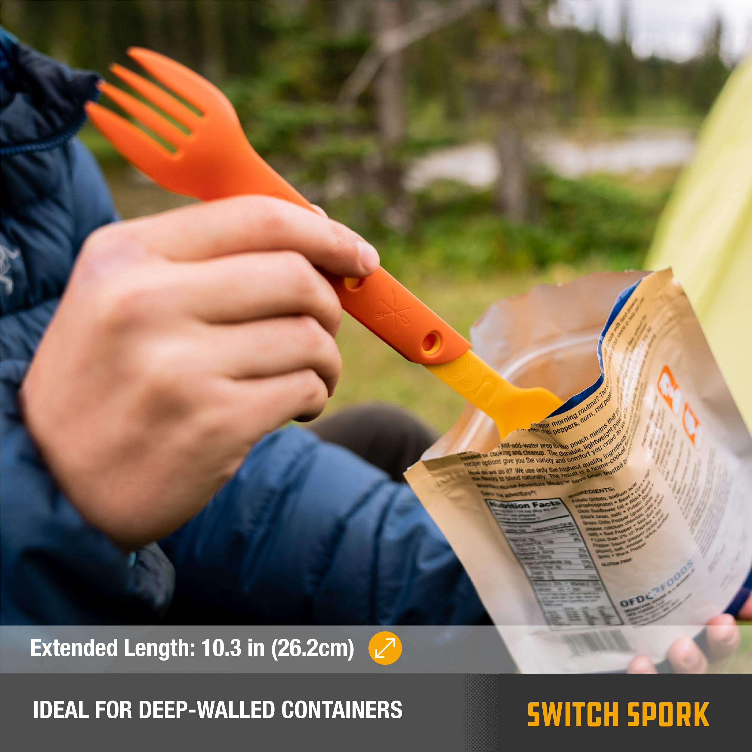 UCO Switch Spork microwave- and dishwasher-safe for easy cleanup.