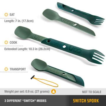 UCO Switch spork is microwave- and dishwasher-safe for simple cleaning.