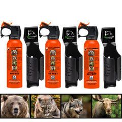 UDAP SOG3 bear spray with holster ready for field use and quick response.