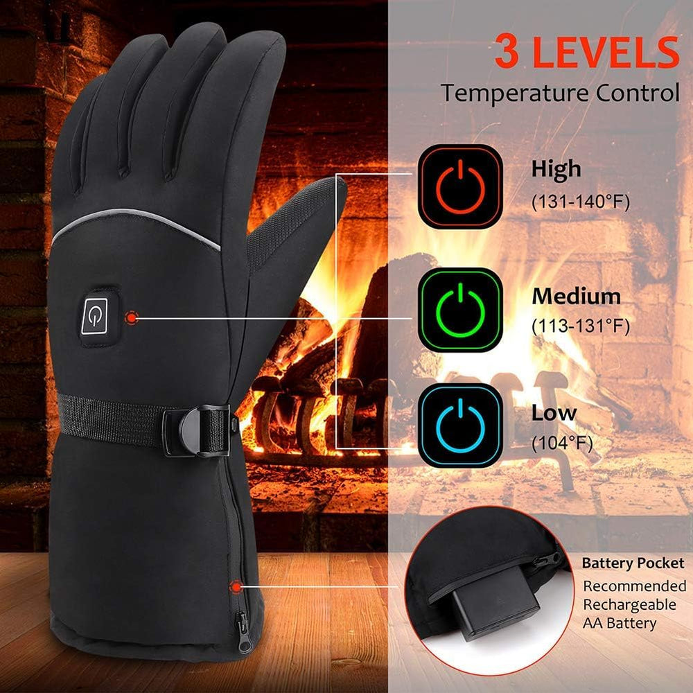 UDOGI heated gloves with battery boxes visible for dual-battery operation