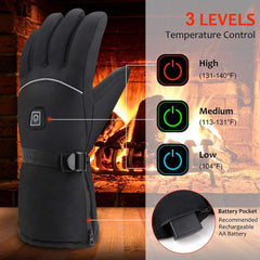 UDOGI heated gloves with battery boxes visible for dual-battery operation