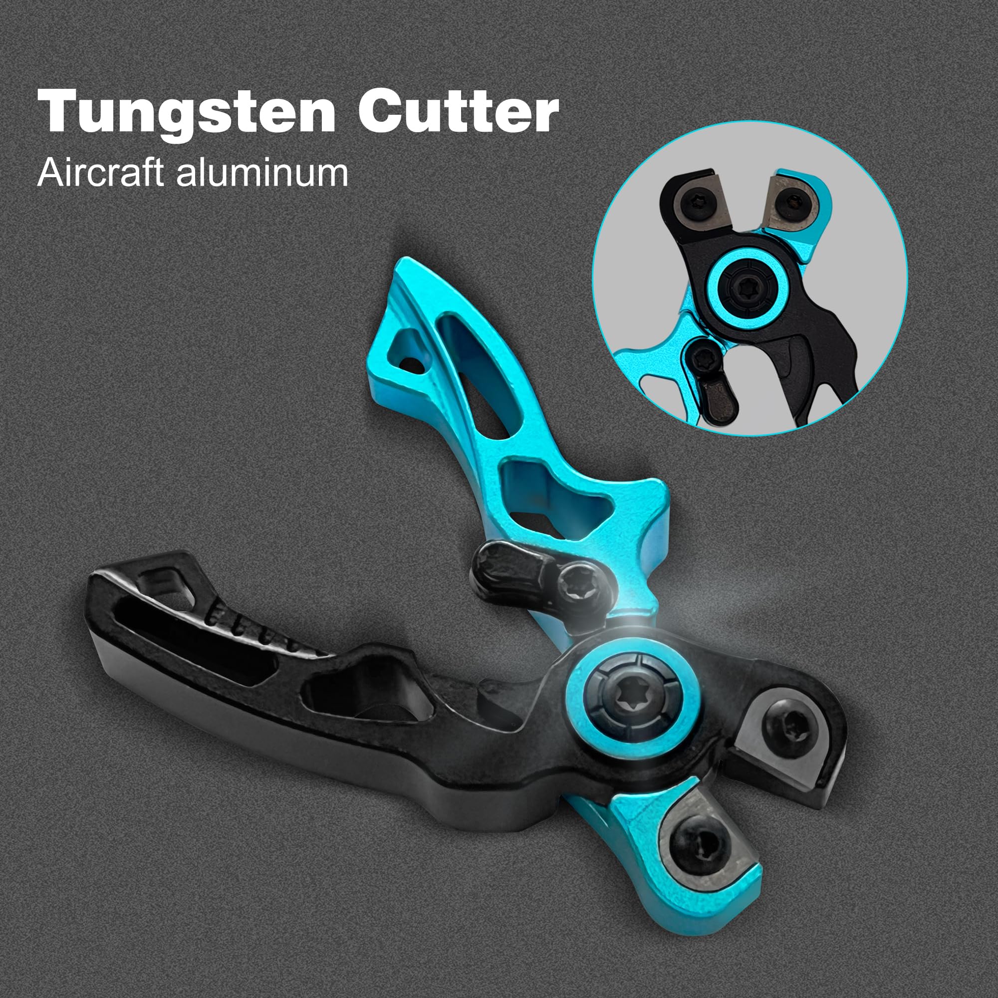 Close-up of ultra-sharp tungsten blade on UEDGER line scissors