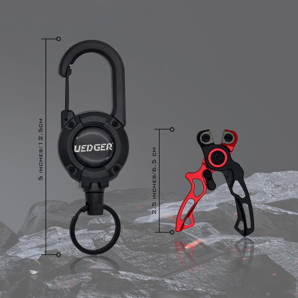 Compact line cutter paired with retractable tether