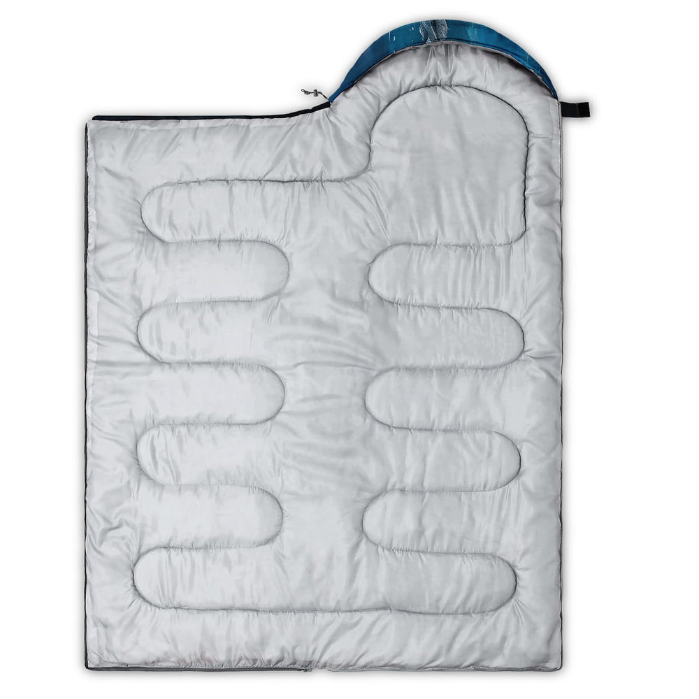 UEVBF waterproof shell on sleeping bag keeps dry during damp nights.