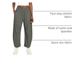 Ugerlov women's barrel ankle pants high-waist fit with elastic waistband.