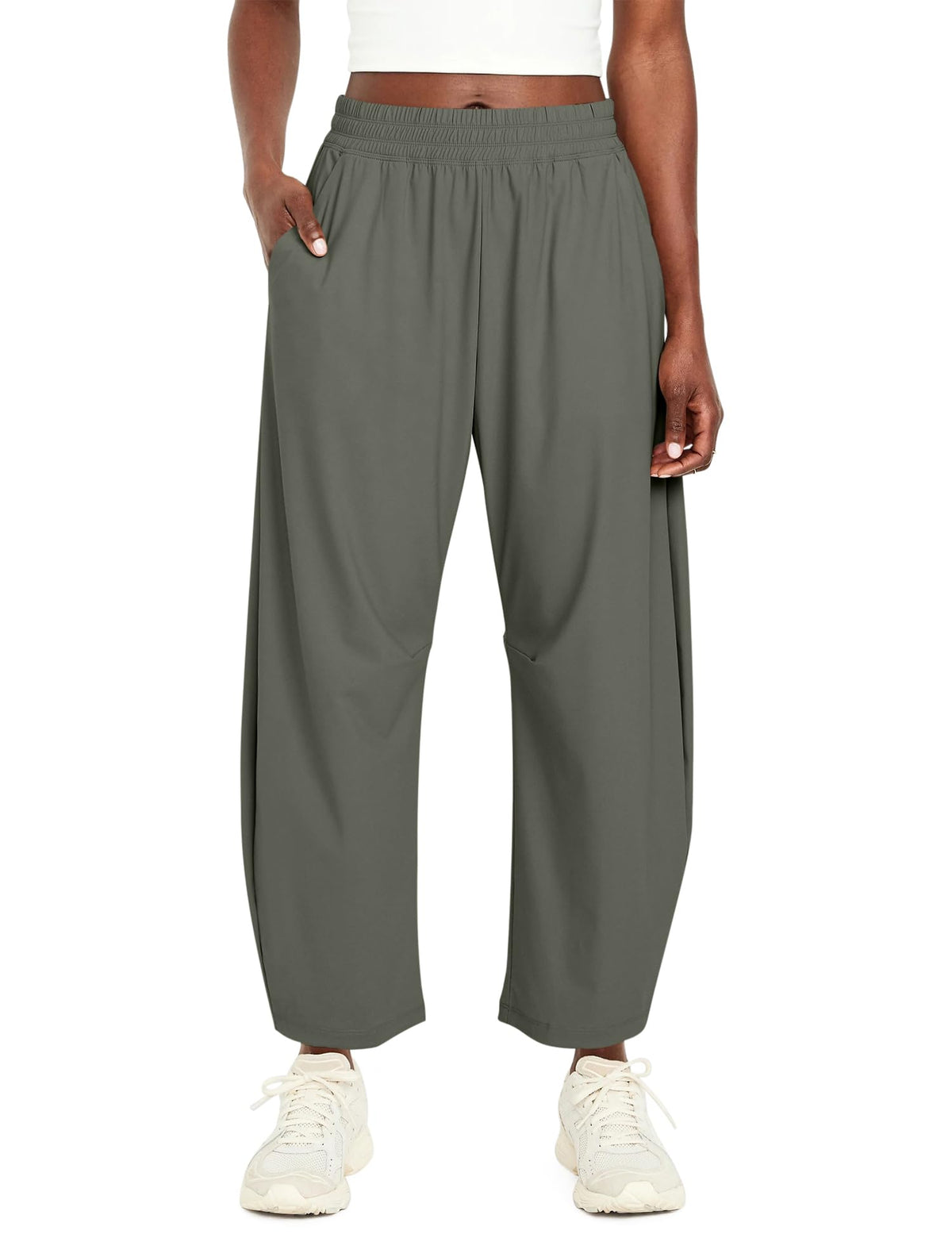 Ugerlov women's barrel ankle pants with pockets for hiking and travel.
