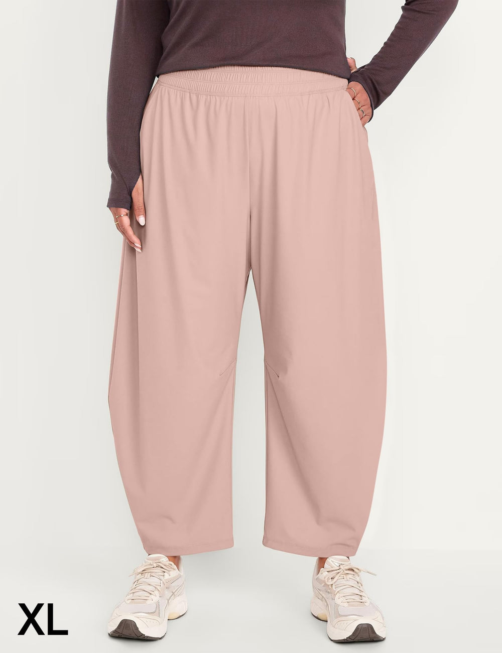 Ugerlov women's barrel pants pink high-waist fit for comfort.