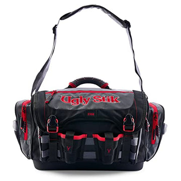 Ugly Stik 3700 tackle bag waterproof base keeps gear dry on docks