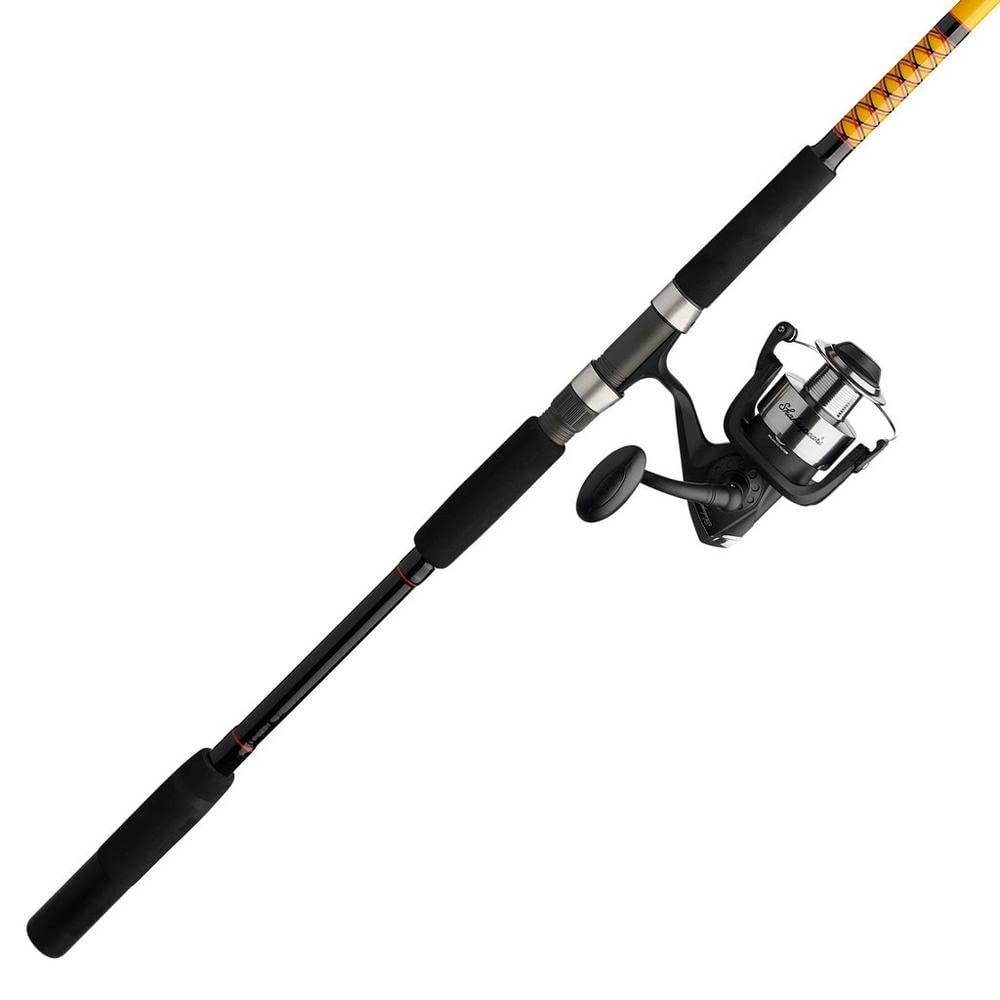 Ugly Stik Bigwater rod and reel assembly for rugged saltwater fishing.