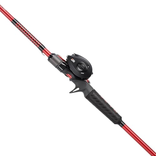 Bold black and red Ugly Stik colorway enhances visibility on water.