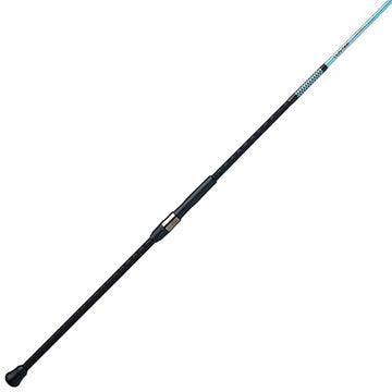 Ugly Stik carbon surf rod 2-piece setup for easy transport.