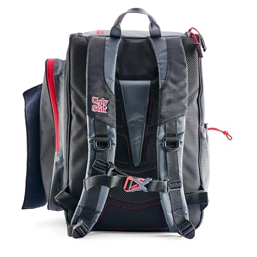 Ugly Stik Deluxe 3700 Backpack bait-file storage keeps hooks and lures accessible.
