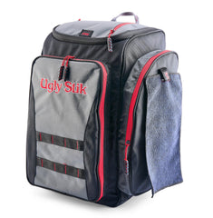 Ugly Stik Deluxe 3700 Backpack front view highlights durable construction for all-day fishing trips.