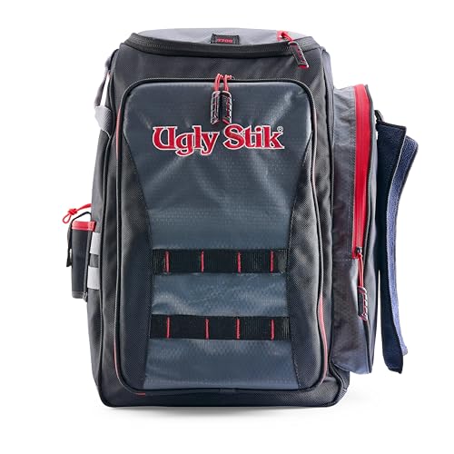 Ugly Stik Deluxe 3700 Backpack top-loading compartment keeps gear organized during fast-paced fishing trips.
