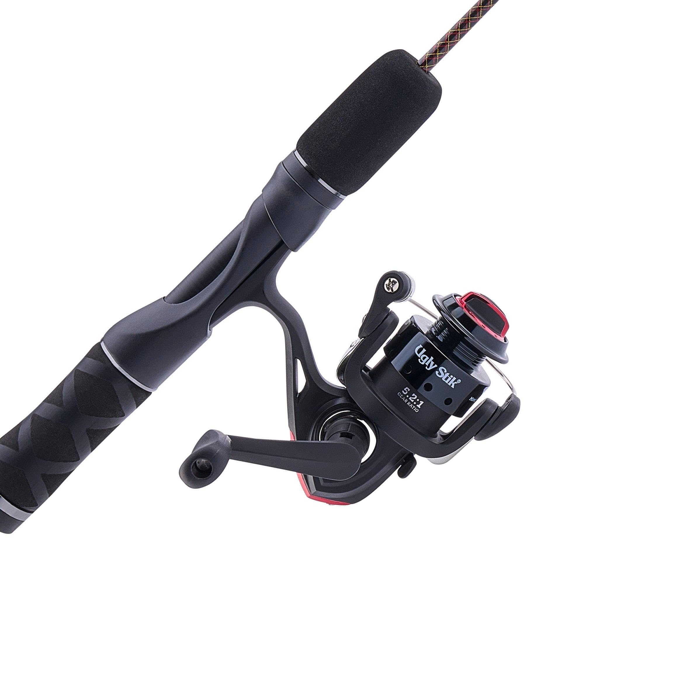Ugly Stik GX2 ice reel with ported aluminum spool for smoother casting.