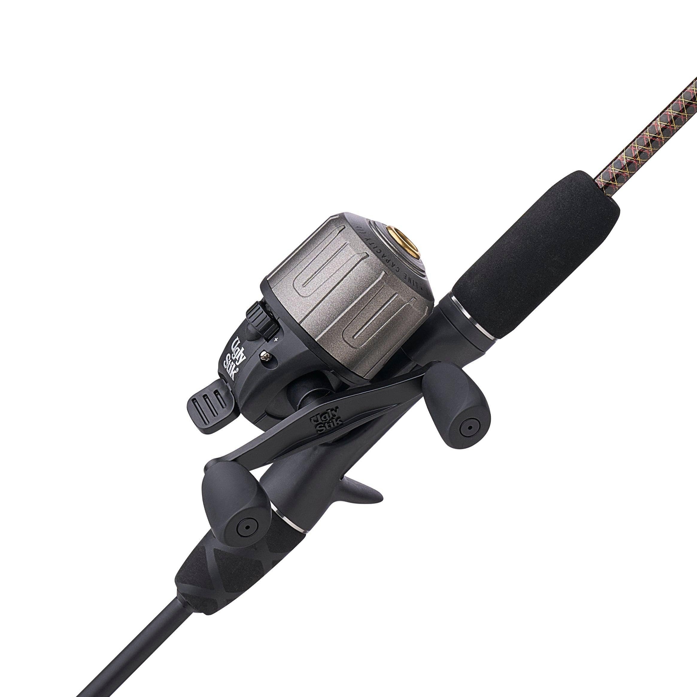 Ugly Stik GX2 youth spincast rod and reel combo in red and gold, durable for beginners.