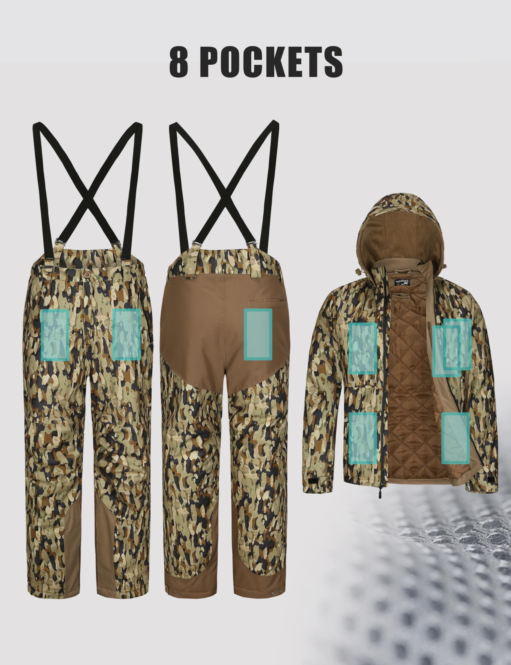 UIIHUNT silent waterproof camo jacket helps stay unseen in wet surroundings