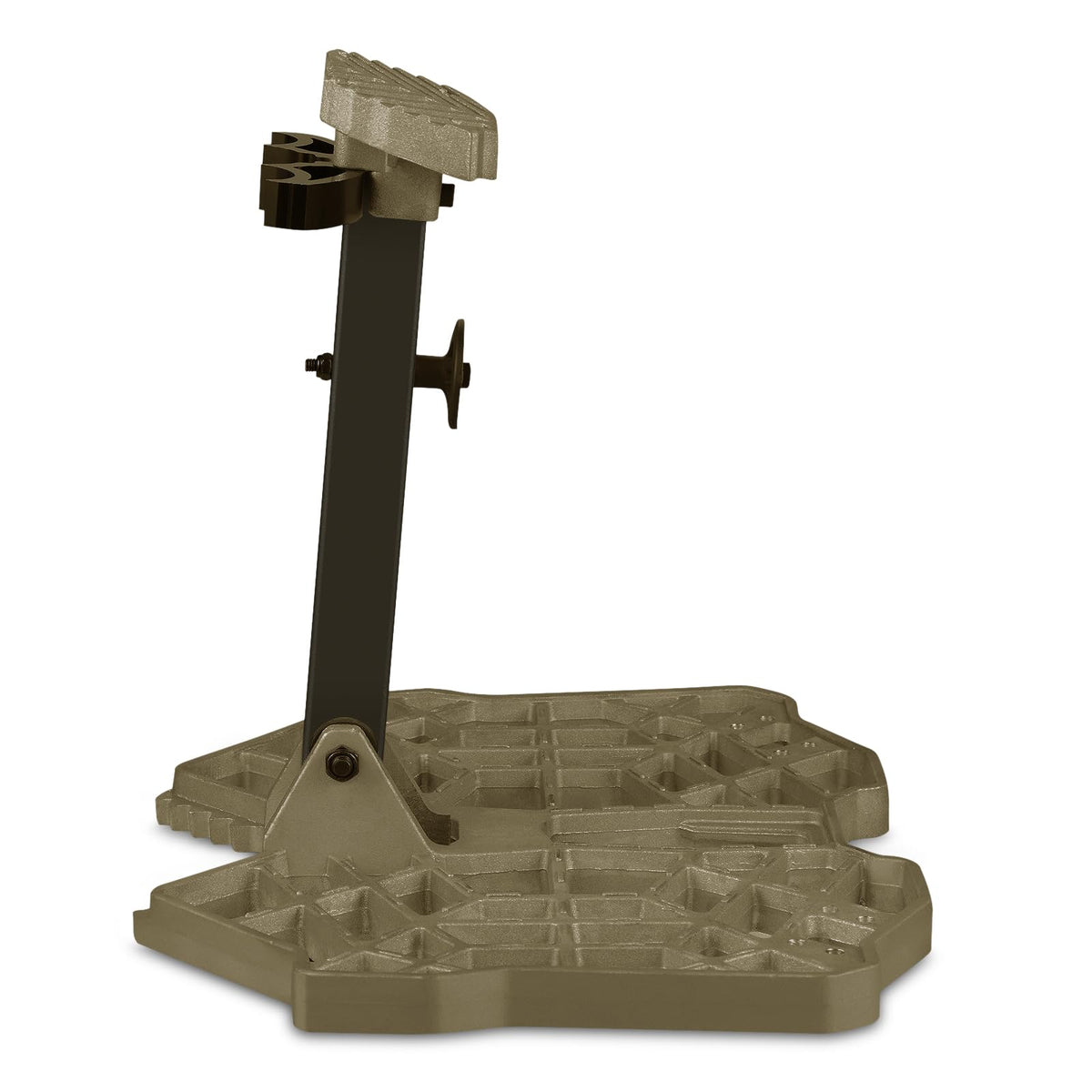 UIIHUNT tree saddle platform shows 360-degree shooting for versatile hunting angles.