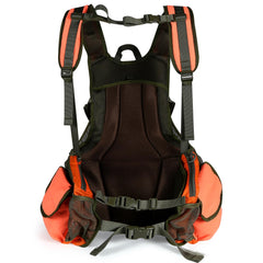 UIIHUNT upland vest back view highlights padded back and breathable mesh.