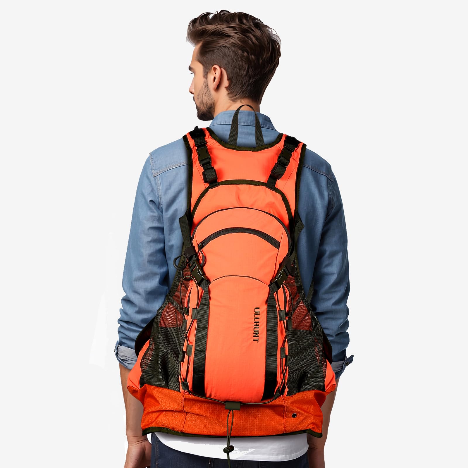 UIIHUNT upland vest side view demonstrates compact storage ready for long days.