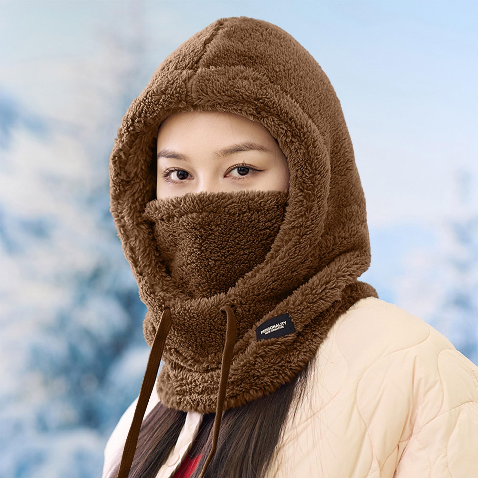 Uillui balaclava in action during skiing or urban winter commute.