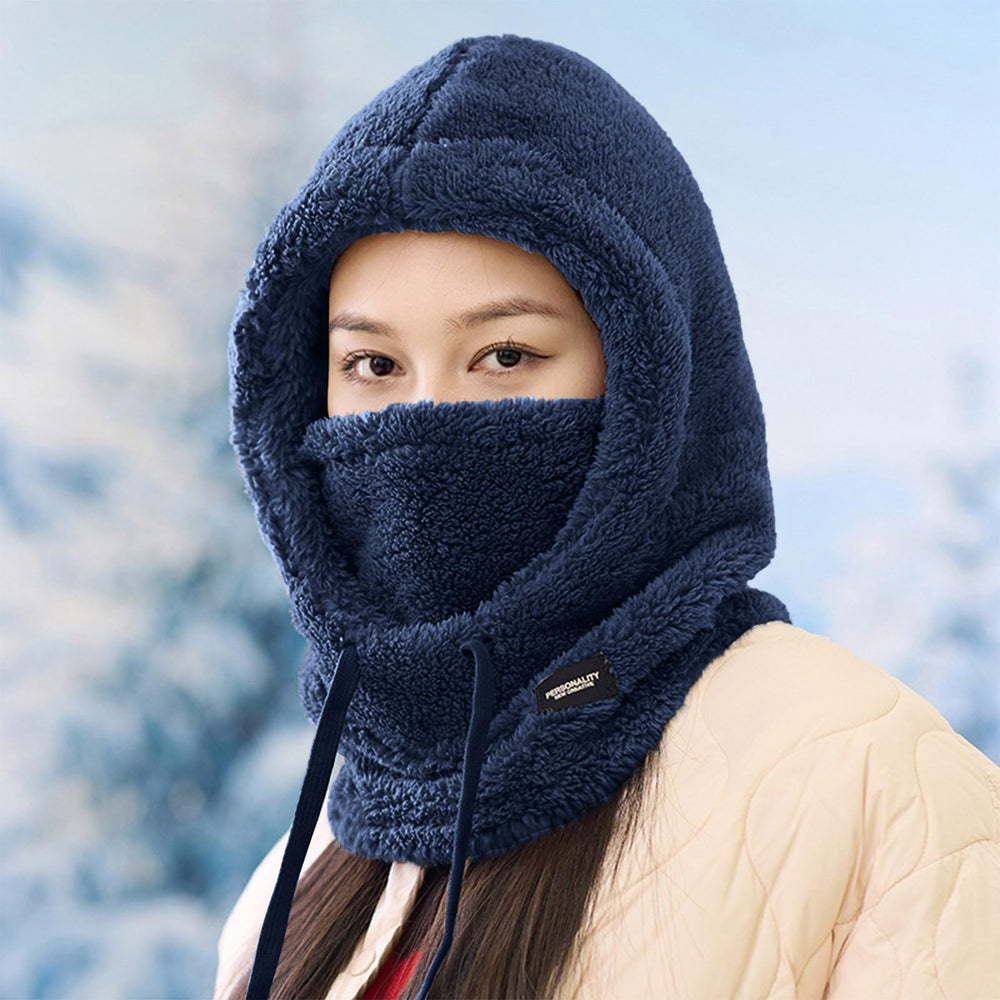 Uillui windproof knit balaclava black worn for daily wear.