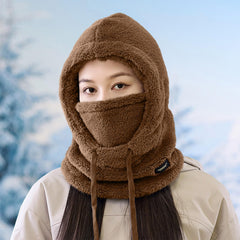 Windproof knit close-up with plush fleece lining on Uillui balaclava.