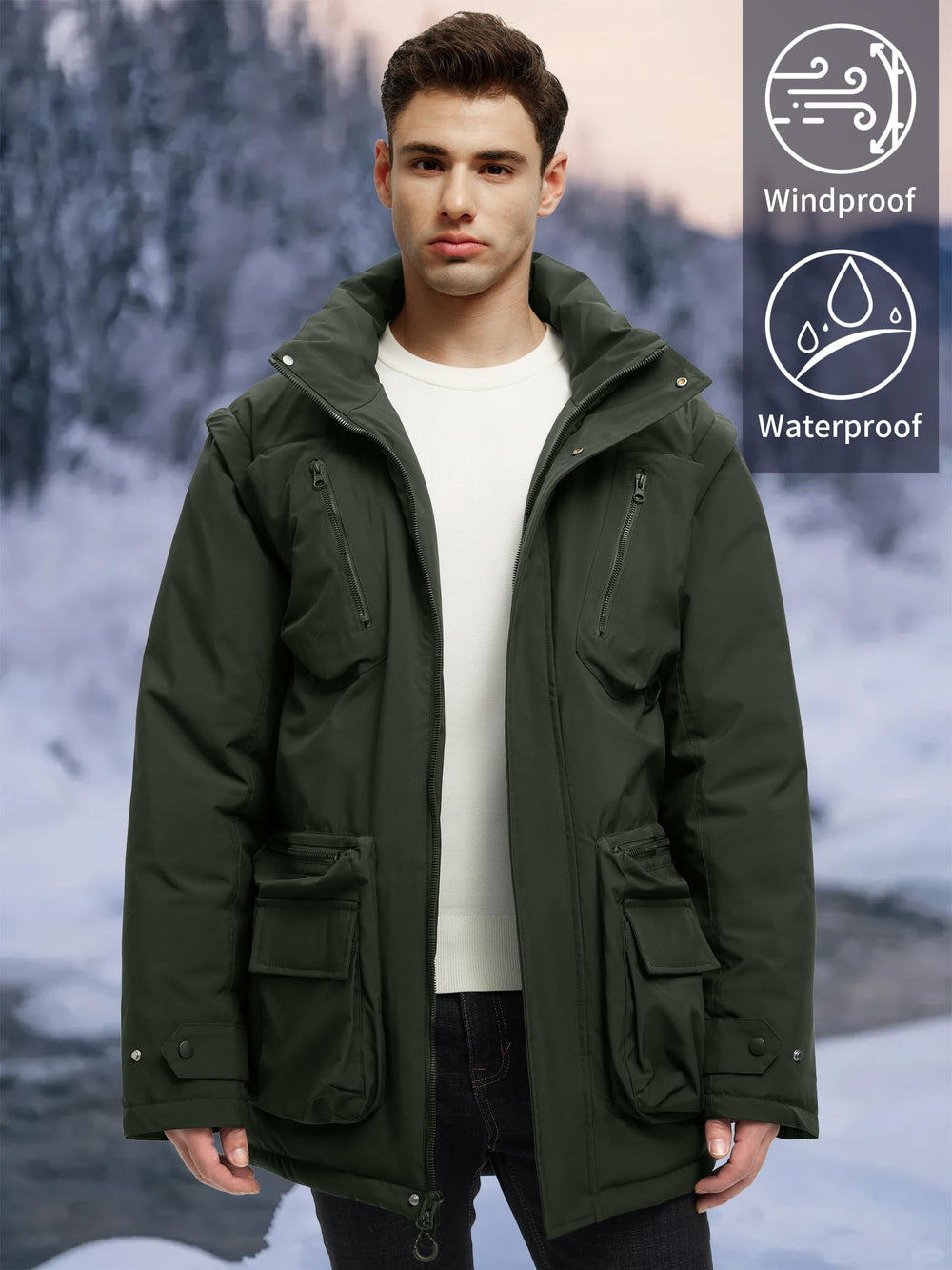 UIQUR durable shell and articulated shoulders support active outdoor movement.