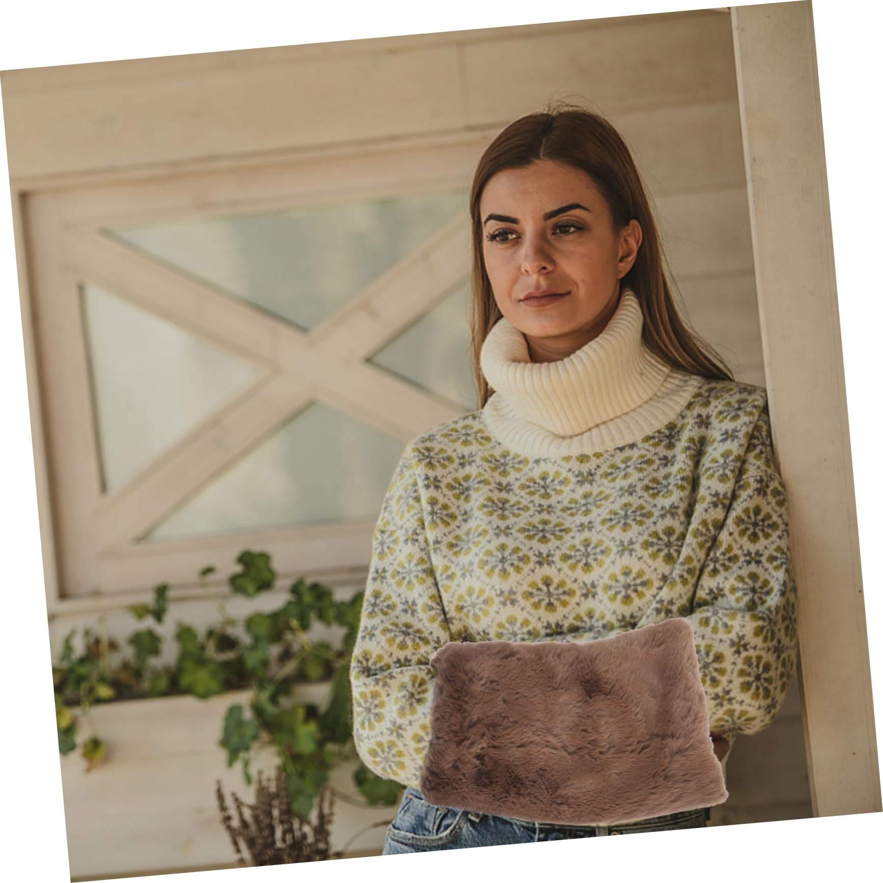 UKCOCO hand warmer muff material detail of soft imitation fur