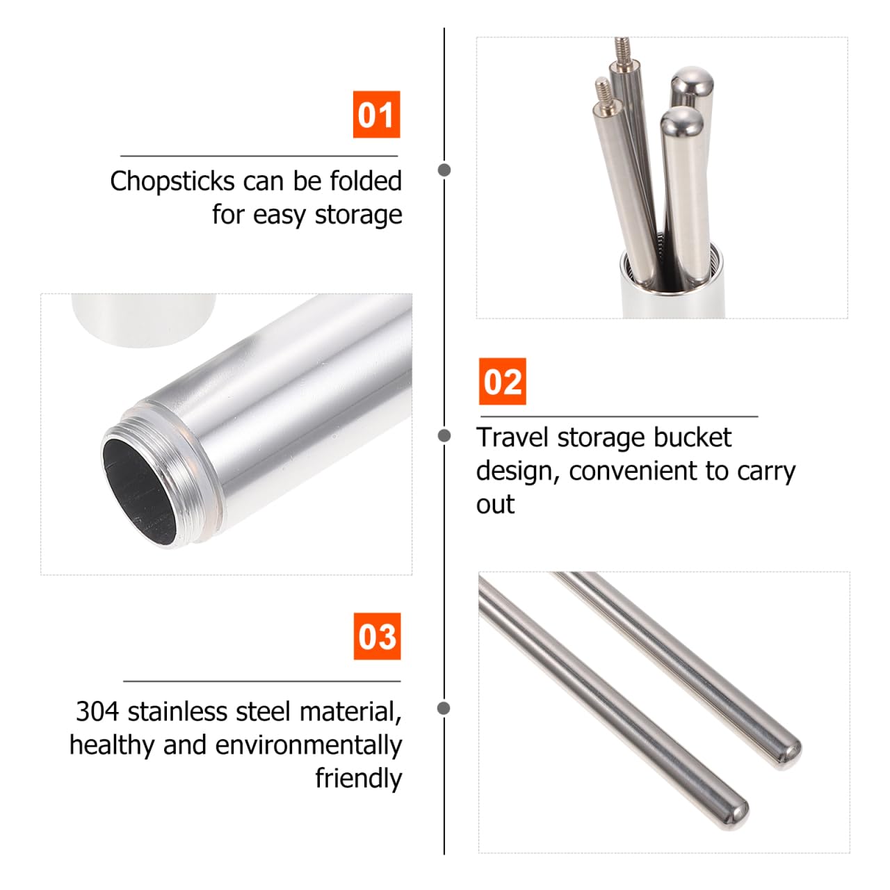 UKCOCO foldable chopsticks 8-46 inches compact travel companion