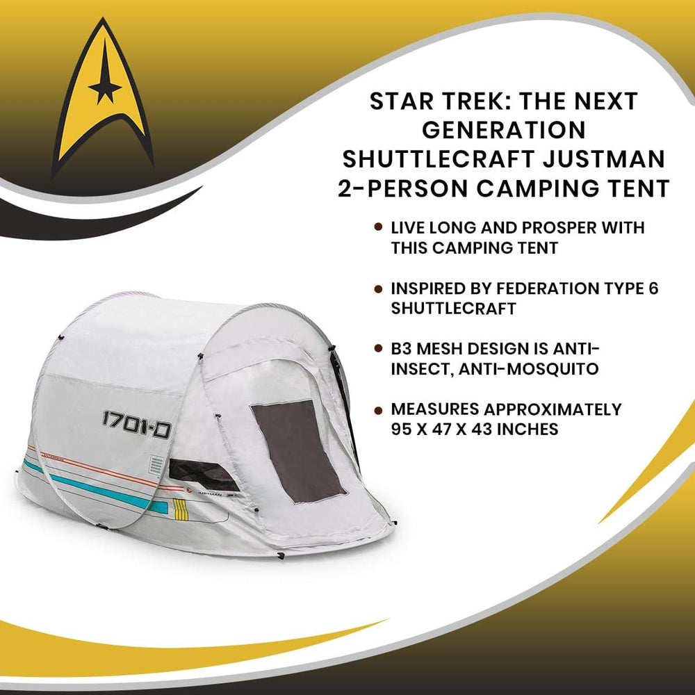 Ukonic Star Trek Justman tent spacious interior ideal for backyard camping.