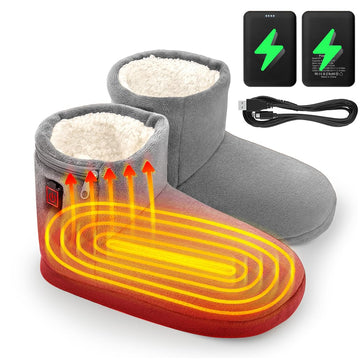 Ulefi Electric Foot Warmer booties front view highlights portable warmth for cold days.