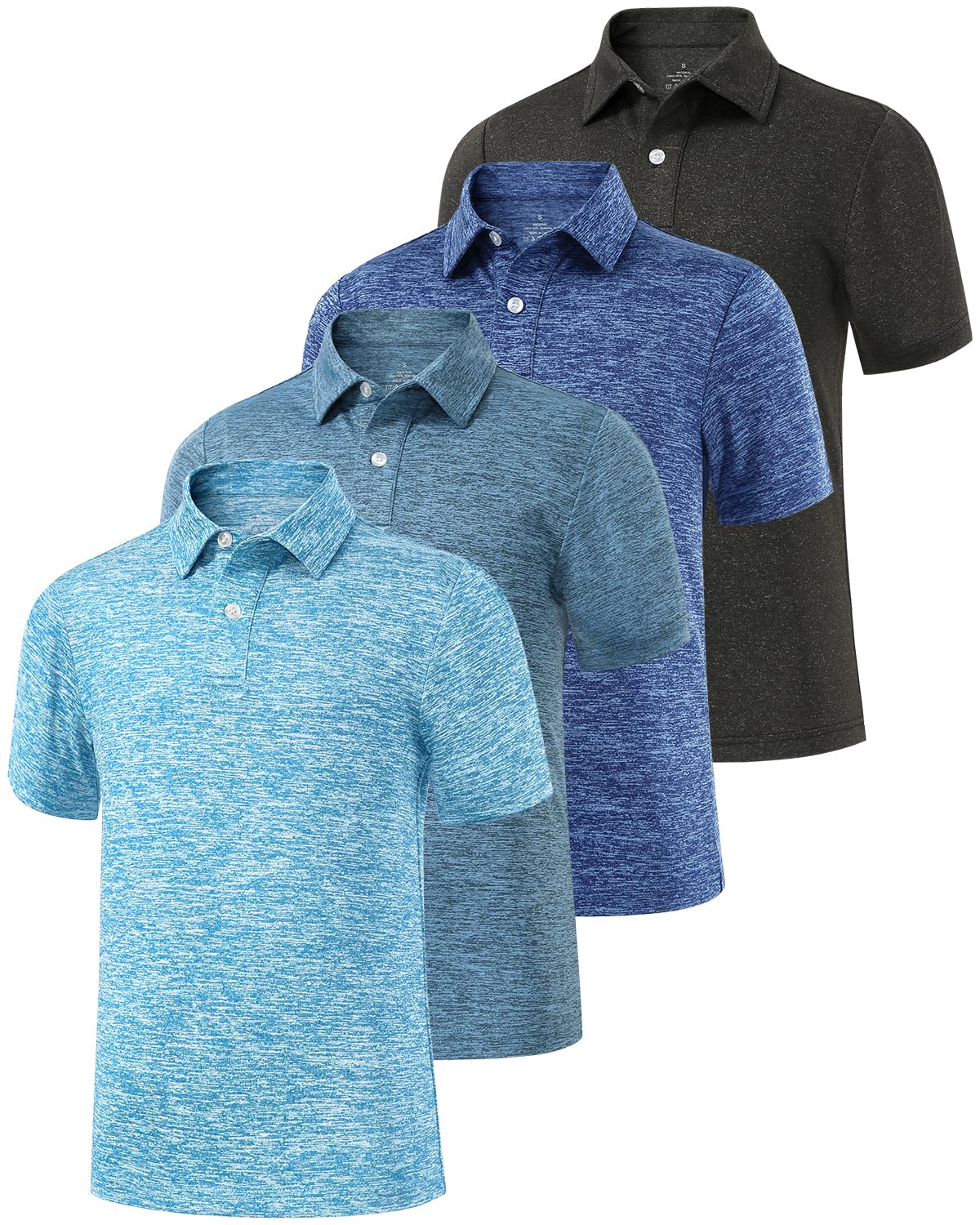 Ullnoy boys polo front view shows moisture-wicking sport fabric for active play