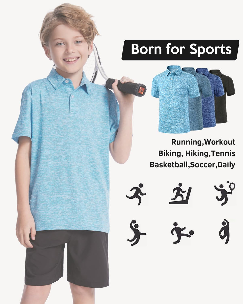 Ullnoy dry-fit polo side view demonstrates four-way stretch for movement