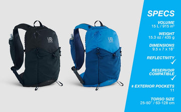 Blazek ventilated shoulder straps help stay cool during long runs.