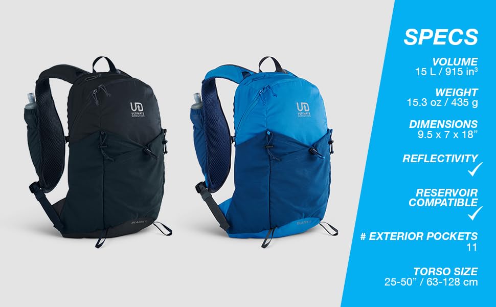 Blazek ventilated shoulder straps help stay cool during long runs.