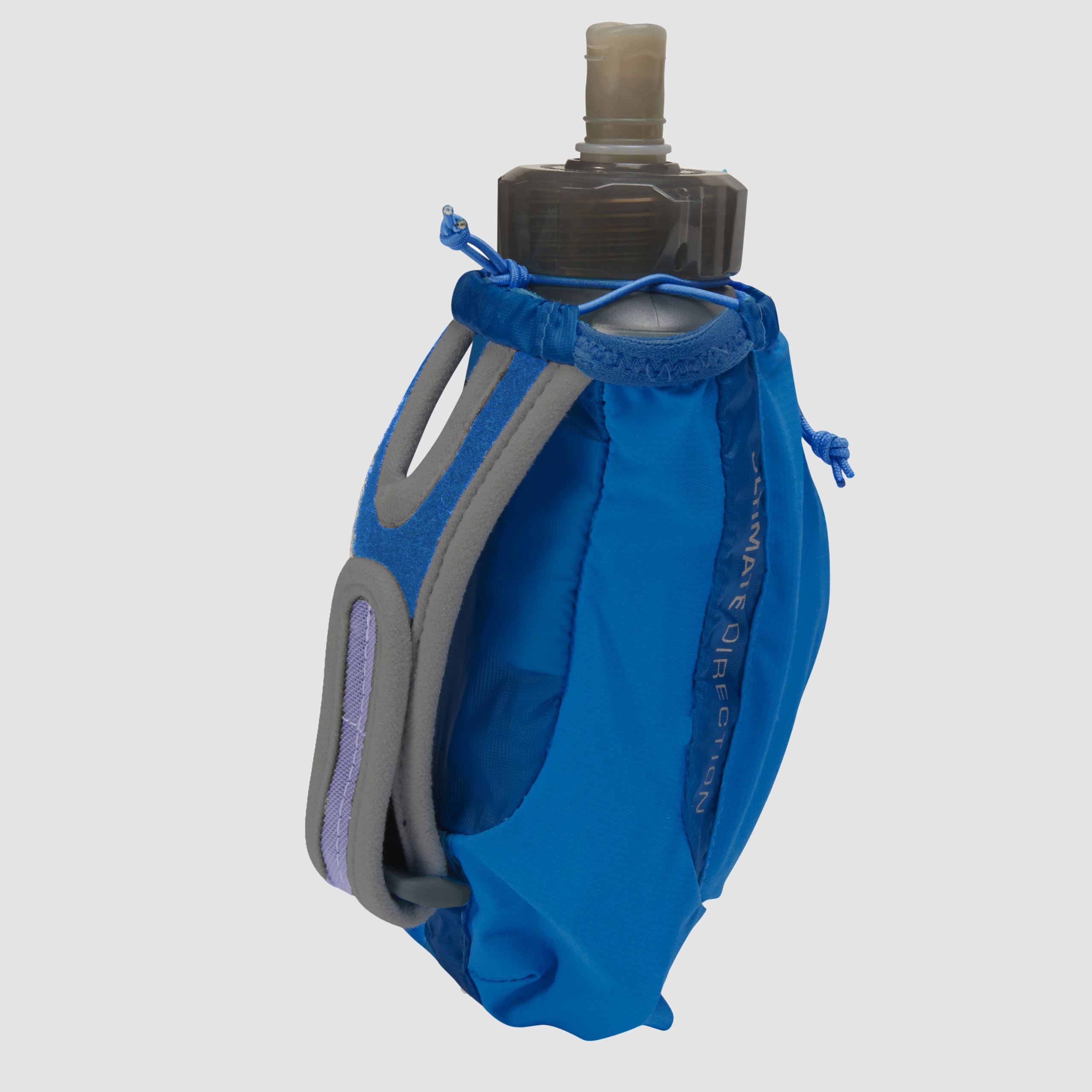 Ultimate Direction Clutch UD Blue bottle holster for easy bottle access during runs