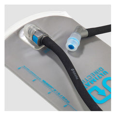 Ultimate Direction 36-inch drink tube attached to hydration bladder for smooth flow.