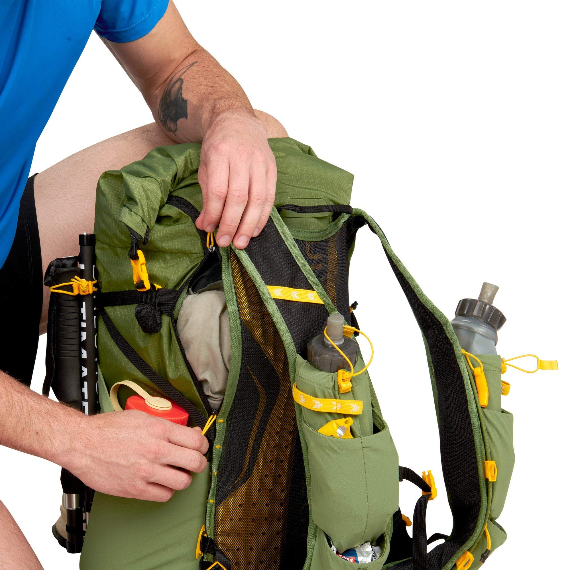 Ultimate Direction Fastpack 40 Spruce full capacity for multi-day trips