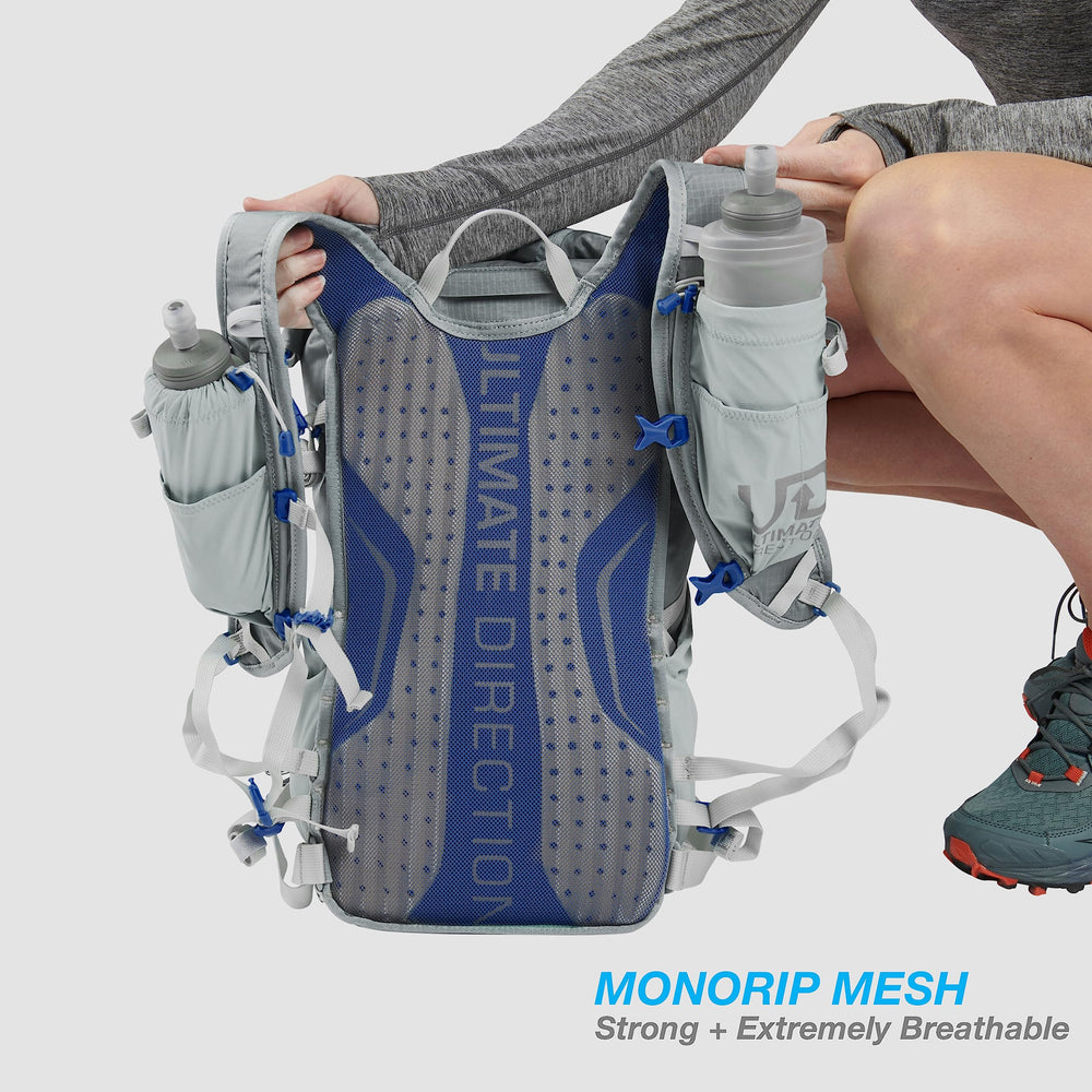 Ultimate Direction FastPackHer 20L lightweight material reduces weight without sacrificing durability