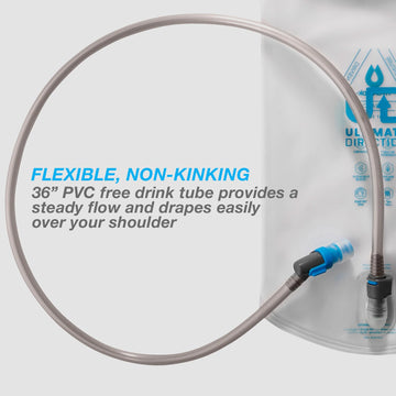 Ultimate Direction high-flow bite valve provides steady hydration with minimal drips