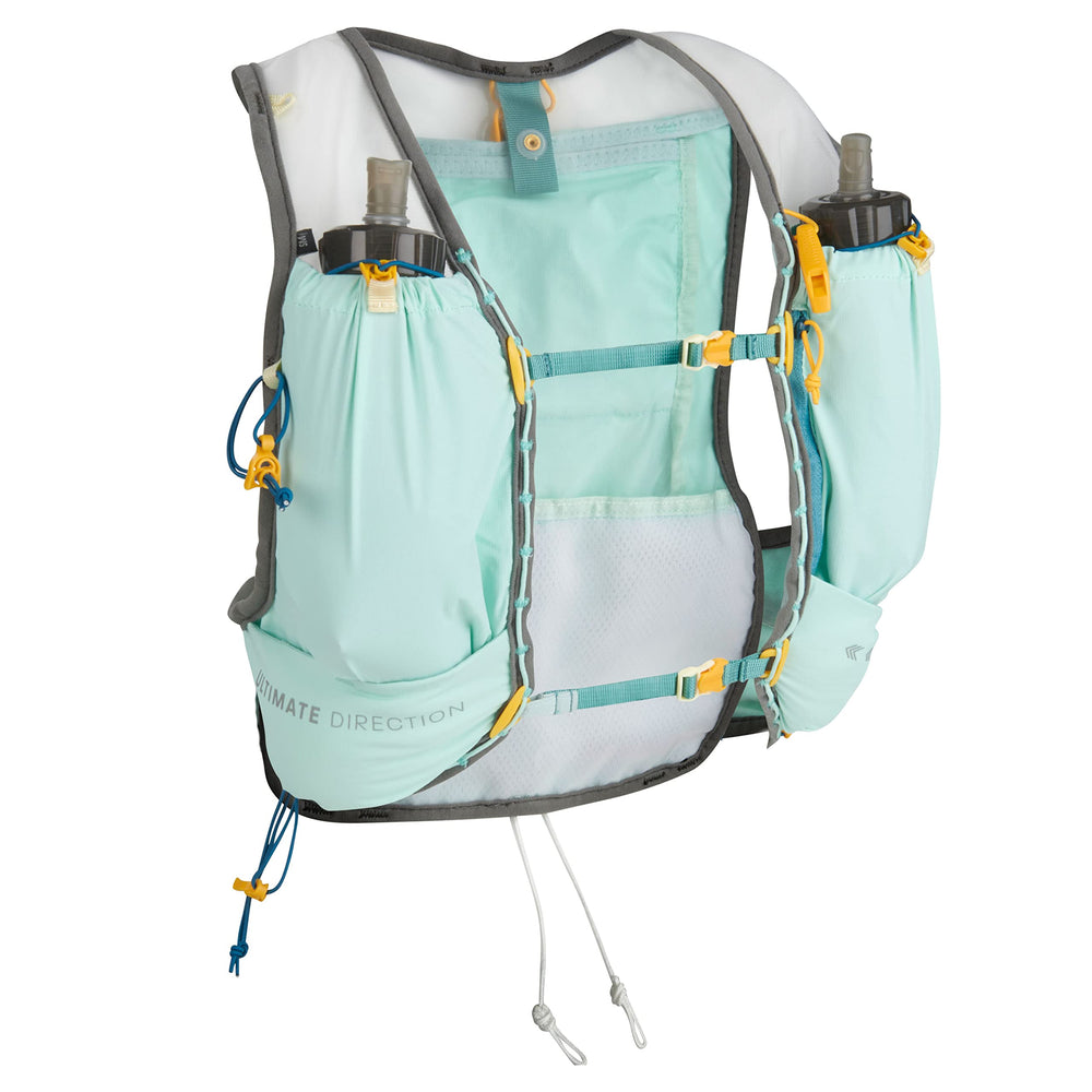 Back view of Ultimate Direction Vesta 6.0 highlighting breathable mesh panel for ventilation