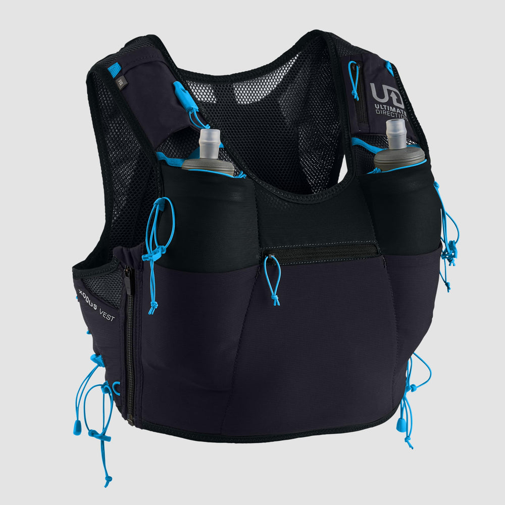 Ultimate Direction Xodus hydration vest front view with no-bounce fit