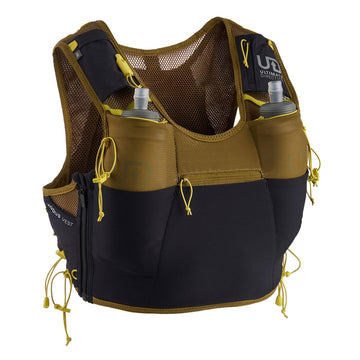 Ultimate Direction Xodus vest side-entry wrap demonstrates a chafe-free, secure fit for trail runs.