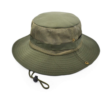 UltraKey adjustable drawstring hat stays secure during activities.